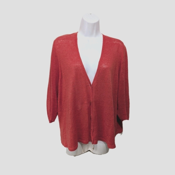 Eileen Fisher Sweaters - Eileen Fisher Linen Cardigan Sweater 2X Sustainable Mature Classic #7